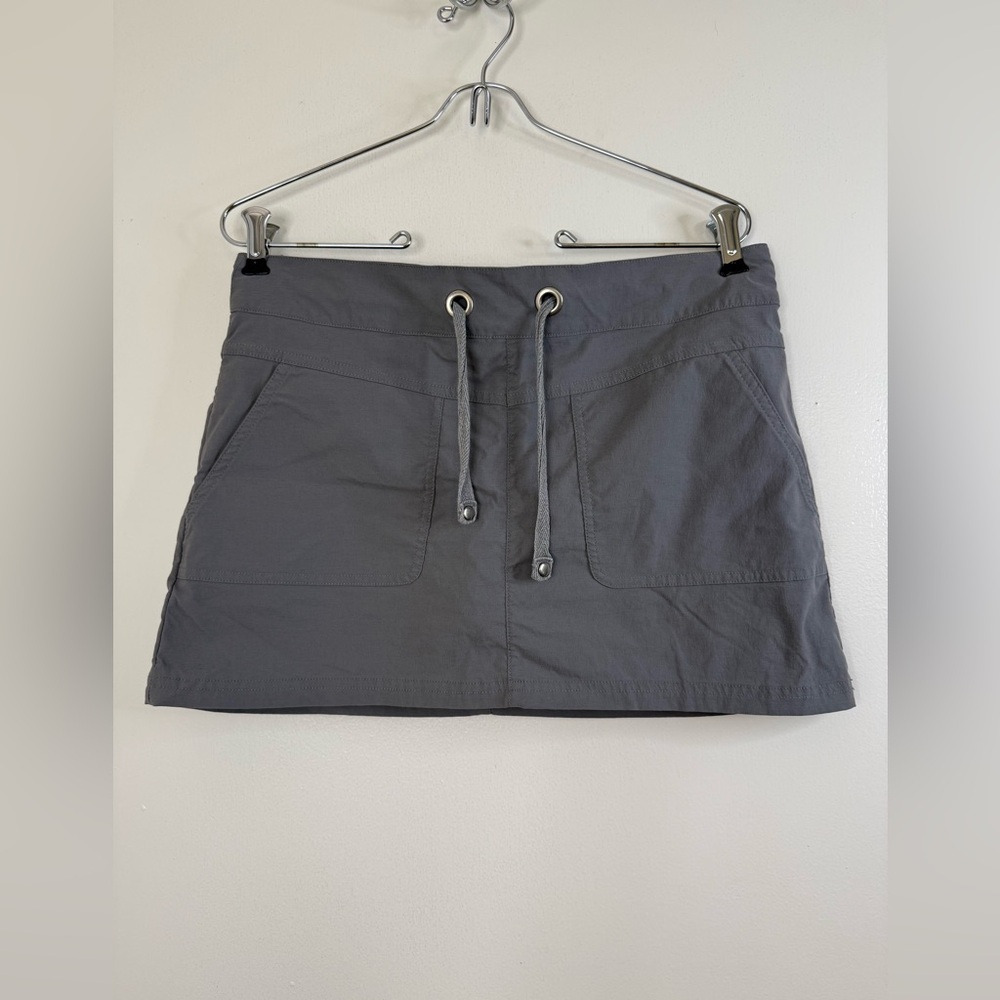 Prana Bliss Gray Drawstring Mini Skort S - image 1